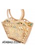 Ethnic rattan handbag balinese design square with shape